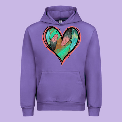 Feather Heart Urban Hoodie Designed By Jasminsmagicworld