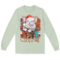 Matcha merry Christmas pig Long Sleeve Tee - CowhideDigitalArt