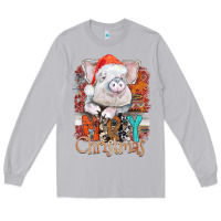 Moon Dust merry Christmas pig Long Sleeve Tee - CowhideDigitalArt