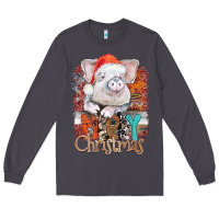Smoke merry Christmas pig Long Sleeve Tee - CowhideDigitalArt