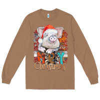Toasted Coconut merry Christmas pig Long Sleeve Tee - CowhideDigitalArt