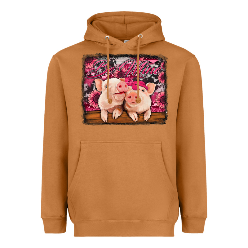 Be Mine Valentine's Day Pigs Heavyweight Hoodie by Jasminsmagicworld | Teevron