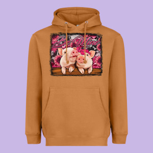Be Mine Valentine's Day Pigs Heavyweight Hoodie Designed By Jasminsmagicworld