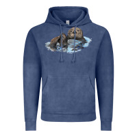 Vintage Denim california sea otter Vintage Hoodie - LillyAllenDesigns