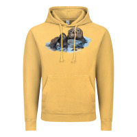 Vintage Mustard california sea otter Vintage Hoodie - LillyAllenDesigns