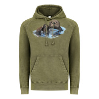 Vintage Olive california sea otter Vintage Hoodie - LillyAllenDesigns