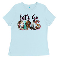 Baby Blue Let's Go Girls Ladies Tee - FaDigitalArtStudio