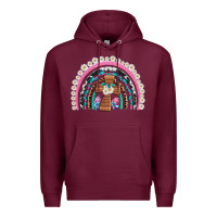 Burgundy easter cross daisy egg rainbow Premium Hoodie - Artiststas