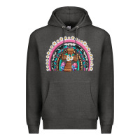 Charcoal Heather easter cross daisy egg rainbow Premium Hoodie - Artiststas