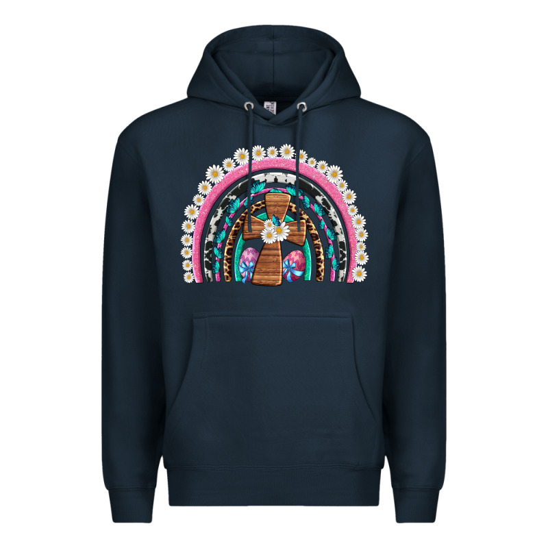 Easter Cross Daisy Egg Rainbow Premium Hoodie by Artiststas | Teevron