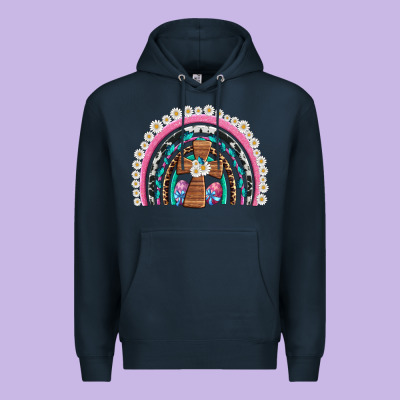 Easter Cross Daisy Egg Rainbow Premium Hoodie Designed By Artiststas
