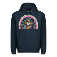 Navy easter cross daisy egg rainbow Premium Hoodie - Artiststas