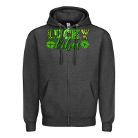 Charcoal Heather lucky vibes Zipper Hoodie - RanaPortraitStore