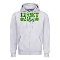 Heather Grey lucky vibes Zipper Hoodie - RanaPortraitStore