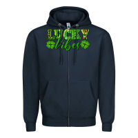 Navy lucky vibes Zipper Hoodie - RanaPortraitStore