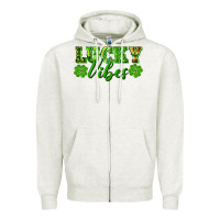 Oatmeal Heather lucky vibes Zipper Hoodie - RanaPortraitStore
