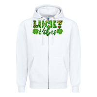 White lucky vibes Zipper Hoodie - RanaPortraitStore