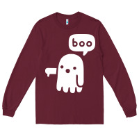 Burgundy ghost of disapproval Long Sleeve Tee - artisFamous