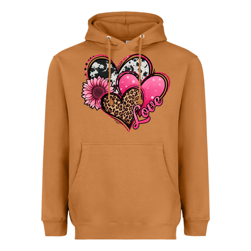 Valentines Day Western Hearts And Sunflower Heavyweight Hoodie by Jasminsmagicworld | Teevron