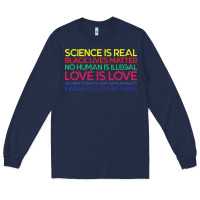 Navy Anti Trump Science is Real Black Lives Matter T shirt Long Sleeve Tee - artisFamous