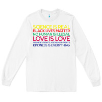 White Anti Trump Science is Real Black Lives Matter T shirt Long Sleeve Tee - artisFamous