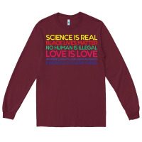 Burgundy Anti Trump Science is Real Black Lives Matter T shirt Long Sleeve Tee - artisFamous