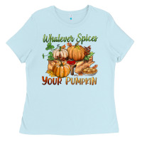 Baby Blue whatever spices your pumpkin Ladies Tee - BundleAndBundleShop