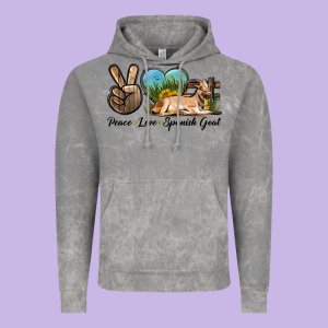 Peace Love Spanish Goat Vintage Hoodie Designed By Lillyallendesigns