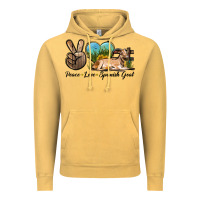 Vintage Mustard Peace Love Spanish Goat Vintage Hoodie - LillyAllenDesigns