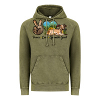 Vintage Olive Peace Love Spanish Goat Vintage Hoodie - LillyAllenDesigns