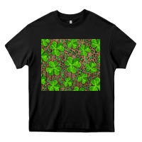 Black shamrock and leopard Heavy Core Tee - RanaPortraitStore