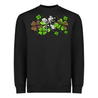 Black western cowhide leopard glitter shamrocks Heavyweight Sweatshirt - Jasminsmagicworld