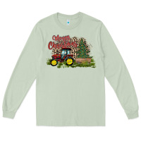Matcha merry Christmas tractor tree Long Sleeve Tee - CowhideDigitalArt