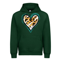 Forest Green Glitter Leopard Heart Urban Hoodie - Jasminsmagicworld