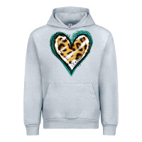 Heather Grey Glitter Leopard Heart Urban Hoodie - Jasminsmagicworld