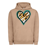 Pigment Burro Glitter Leopard Heart Urban Hoodie - Jasminsmagicworld