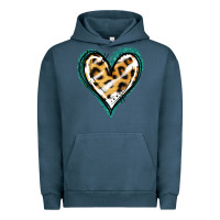Pigment Midnight Navy Glitter Leopard Heart Urban Hoodie - Jasminsmagicworld