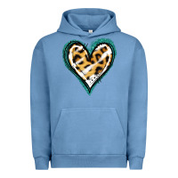 Pigment Pebble Blue Glitter Leopard Heart Urban Hoodie - Jasminsmagicworld