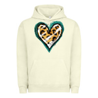 Pigment Pistachio Glitter Leopard Heart Urban Hoodie - Jasminsmagicworld