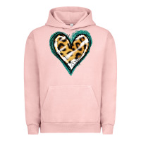 Pigment Salmon Glitter Leopard Heart Urban Hoodie - Jasminsmagicworld