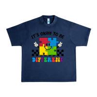 Navy It's Okay To Be Different Urban Heavy Tee - CowhideDigitalArt
