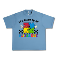 Pebble Blue It's Okay To Be Different Urban Heavy Tee - CowhideDigitalArt