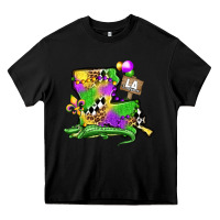 Black louisiana map alligator mardi gras olivia Heavy Core Tee - OliviaCreatesArt