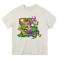 Louisiana Map Alligator Mardi Gras Olivia Heavy Core Tee | Teevron