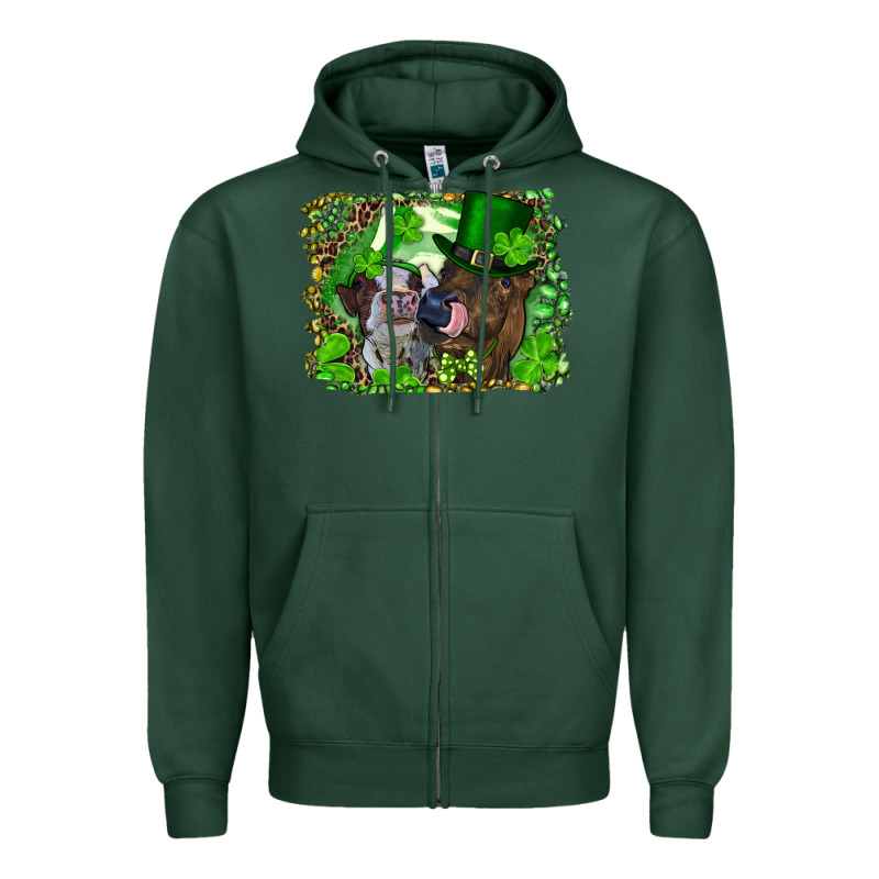 St. Patricks Day Heifers Zipper Hoodie by RanaPortraitStore | Teevron