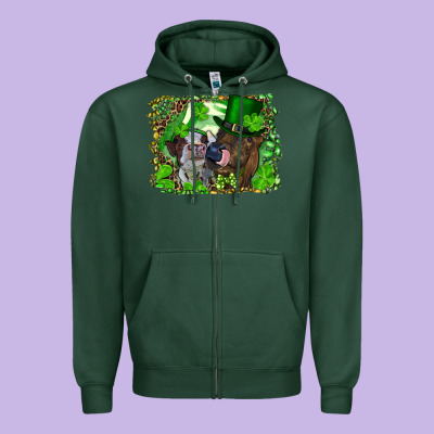 St. Patricks Day Heifers Zipper Hoodie Designed By Ranaportraitstore