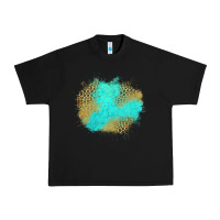 Black turquoise leopard patch Urban Heavy Tee - Jasminsmagicworld