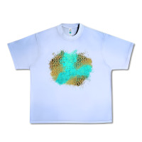 Grape Ice turquoise leopard patch Urban Heavy Tee - Jasminsmagicworld