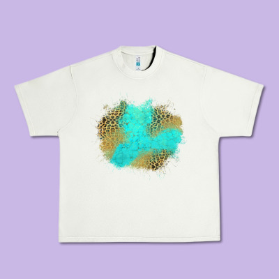 Turquoise Leopard Patch Urban Heavy Tee Designed By Jasminsmagicworld