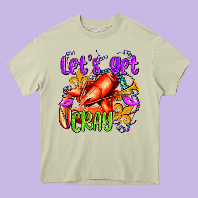 Let's Get Cray With Crawfish Olivia Heavy Core Tee Designed By Oliviacreatesart